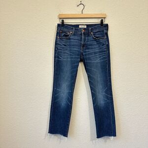 MADEWELL Mid Rise The Slim Boyjean Jeans Raw Hem in Creston Wash